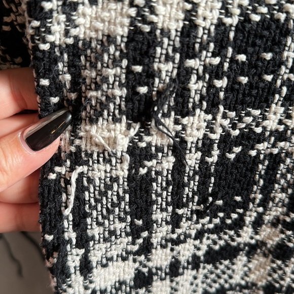 Zara Hounstooth Shacket with Leather Details - Picture 4 of 6